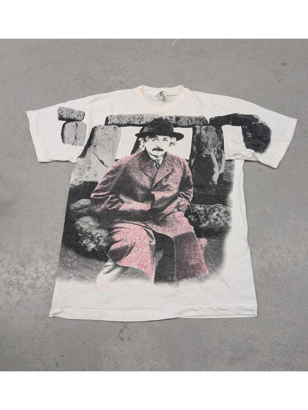 Vintage 90s Albert Einstein Stonehenge Quote T-shirt AOP